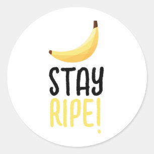Sticker Rond Drôles de faveurs de fête à thème banane rétro ave