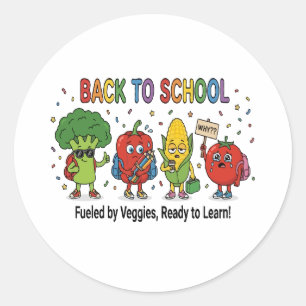 Sticker Rond Drôles de personnages de légumes mignons pour la r