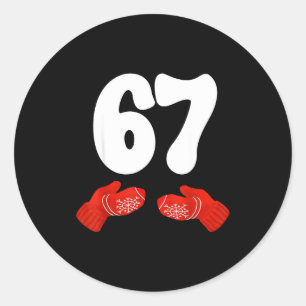 Sticker Rond Drôles Six Sept Noël Pyjama Mème Gen Alpha 6