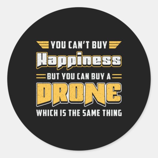 Sticker Rond Drones Caméra Pilote Quadcopter drones FPV Cadeau (Devant)