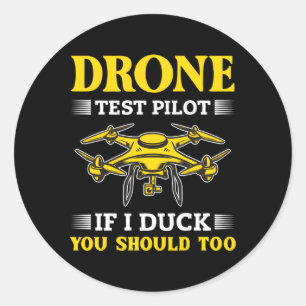 Sticker Rond Drones pilotes de test de drones Quadcopter