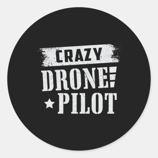 Sticker Rond Drones Pilotes Quadcopter Drones FPV Camera Cadeau (Devant)