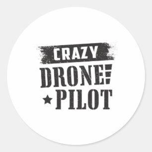 Sticker Rond Drones pilotes Quadcopter drones FPV Drôle cadeau