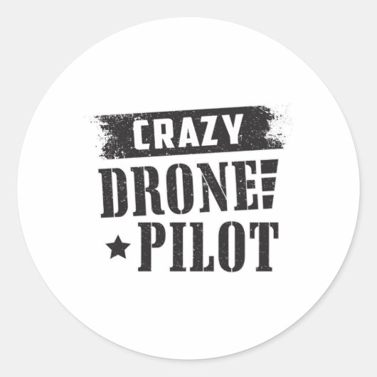 Sticker Rond Drones pilotes Quadcopter drones FPV Drôle cadeau (Devant)