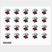 Sticker Rond Drop La Beet Funny Music Veggie Pun (Feuille)