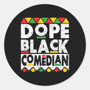 Sticker Rond Drug Black Comédien Junetdien Jour de l'Indépendan