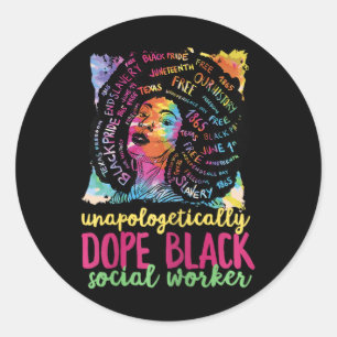 Sticker Rond Drug Black Social Worker Mois De L'Histoire Noire