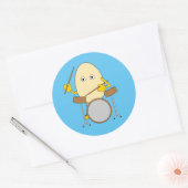 Sticker Rond Drummer Egghead (Enveloppe)