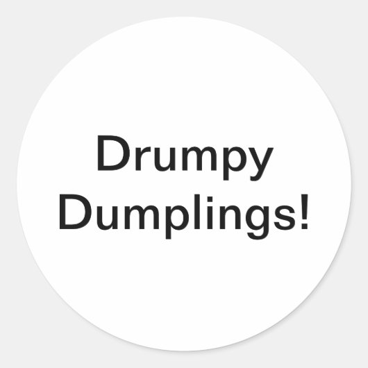 Sticker Rond Drumpy Dumplings Jeff Hankamer Artjunkhaus Comic (Devant)