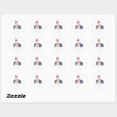 Sticker Rond Druncle Sam Funny Oncle Sam Beer 4 juillet (Feuille)