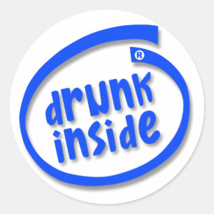 Sticker Rond Drunk Inside