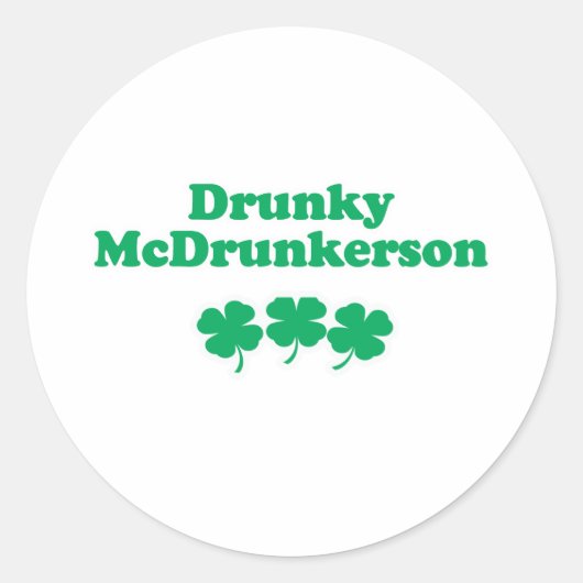STICKER ROND DRUNKY MCDRUNKERSON (Devant)
