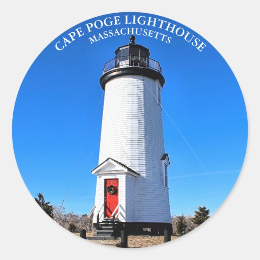 Sticker rond du Cap Poge, Massachusetts (Devant)