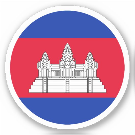 Sticker rond du drapeau cambodgien (Devant)