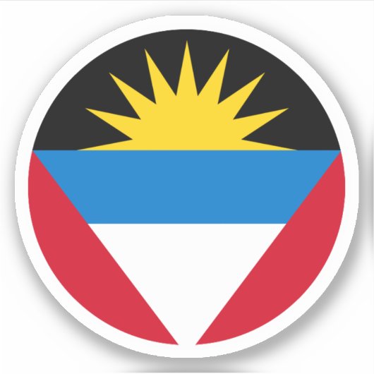Sticker rond du drapeau d'Antigua-et-Barbuda (Devant)