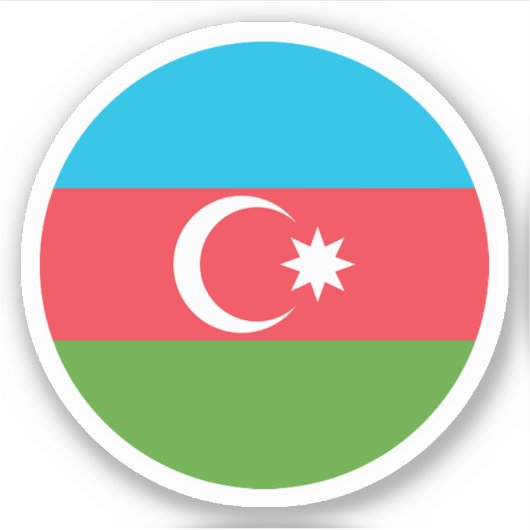 Sticker rond du drapeau d'Azerbaïdjan (Devant)