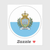 Sticker rond du drapeau de Saint-Marin (Feuille)