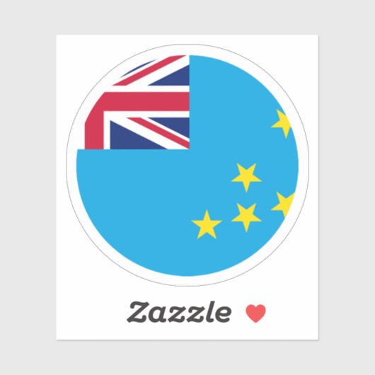 Sticker rond du drapeau de Tuvalu (Feuille)