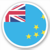 Sticker rond du drapeau de Tuvalu (Devant)