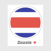 Sticker rond du drapeau du Costa Rica (Feuille)