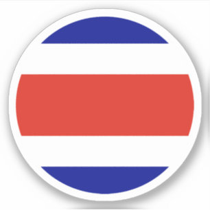 Sticker rond du drapeau du Costa Rica