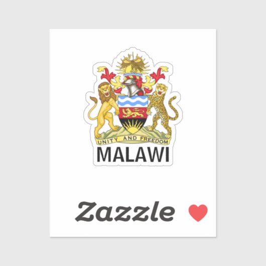 Sticker rond du drapeau du Malawi classique (Feuille)
