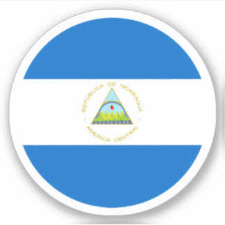 Sticker rond du drapeau du Nicaragua