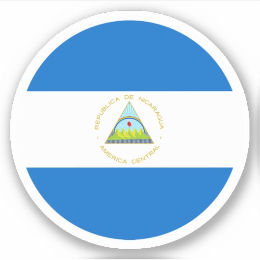Sticker rond du drapeau du Nicaragua (Devant)