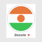 Sticker rond du drapeau du Niger (Feuille)