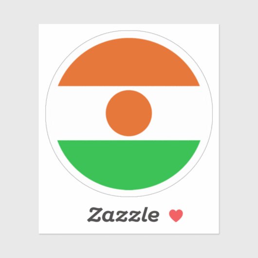 Sticker rond du drapeau du Niger (Feuille)