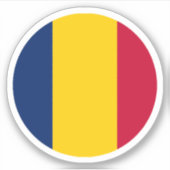 Sticker rond du drapeau du Tchad (Devant)
