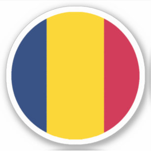 Sticker rond du drapeau du Tchad