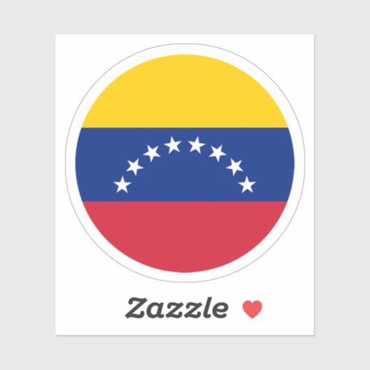 Sticker rond du drapeau du Venezuela (Feuille)