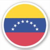 Sticker rond du drapeau du Venezuela (Devant)