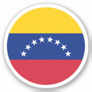 Sticker rond du drapeau du Venezuela