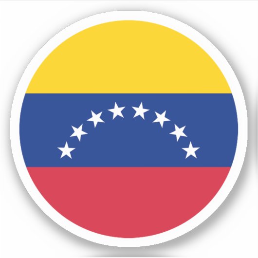 Sticker rond du drapeau du Venezuela (Devant)