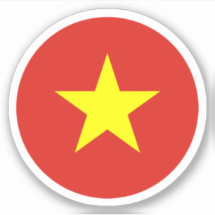 Sticker rond du drapeau du Vietnam