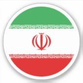 Sticker rond du drapeau iranien (Devant)