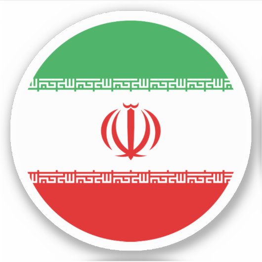 Sticker rond du drapeau iranien (Devant)