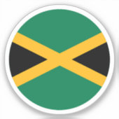 Sticker rond du drapeau jamaïcain (Recto)