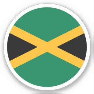 Sticker rond du drapeau jamaïcain