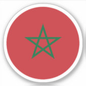 Sticker rond du drapeau marocain (Devant)