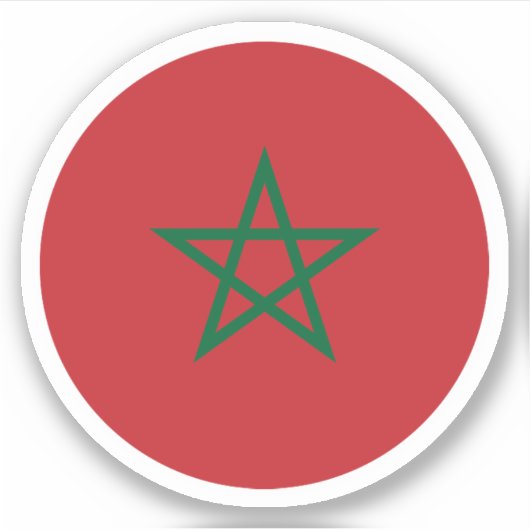 Sticker rond du drapeau marocain (Devant)