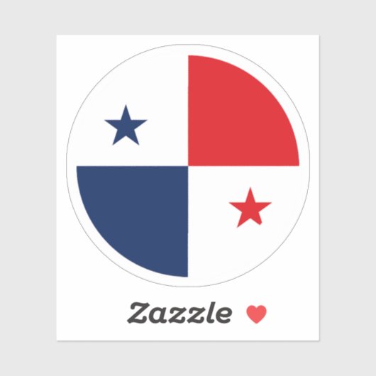 Sticker rond du drapeau panaméen (Feuille)