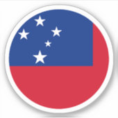 Sticker rond du drapeau Samoa (Devant)