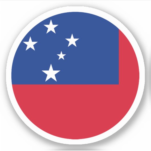 Sticker rond du drapeau Samoa (Devant)
