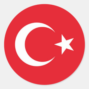 Sticker rond du drapeau turc