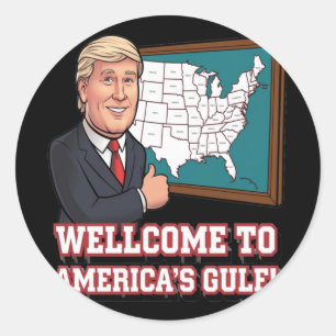 Sticker Rond Du Golfe De Wellcome Des États-Unis D'Amérique