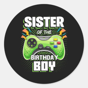 Sticker Rond Du Jeu Vidéo Correspondant Garçon Anniversaire Ann