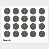 Sticker rond du logo de blé d'or (Feuille)